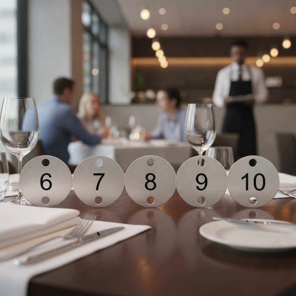 Stainless Steel Table Numbers 6-10 30x30mm for Event Venues