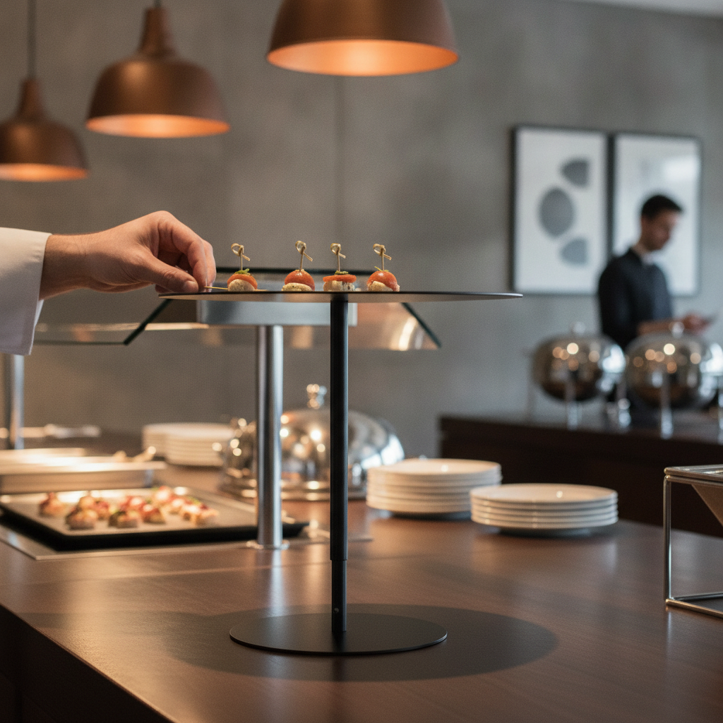 Metal Black Buffet Platform 250mm for Versatile Food Presentation