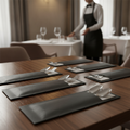 Paper Black Cutlery Pouch with White Napkin 195x57.5mm for Efficient Service (Pack of 500)