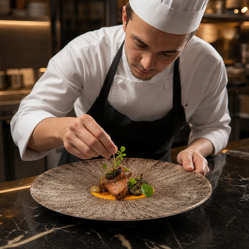 Chefs Plates Brown Vitrified Ceramic for Creative Plating (Pack of 12)