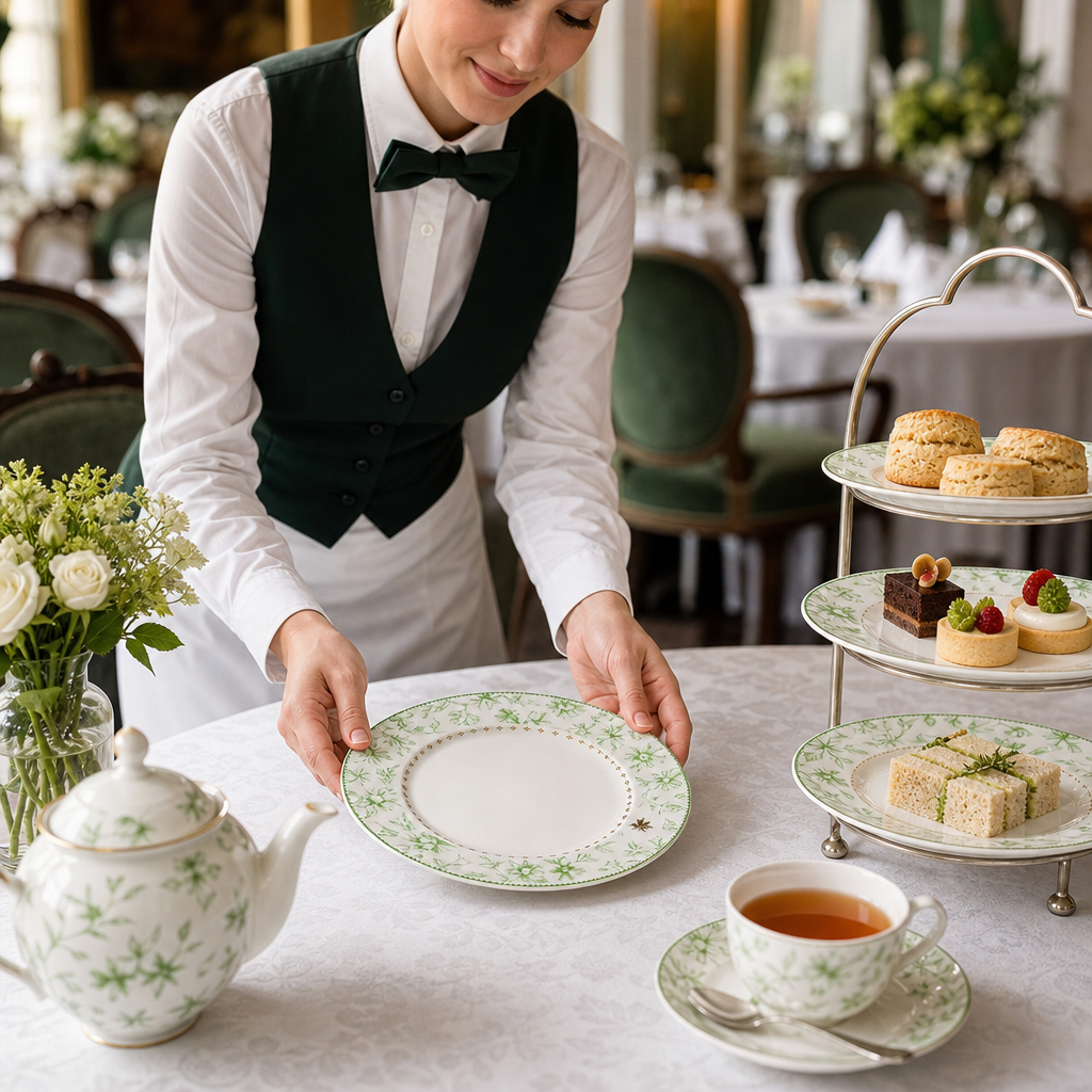 Hand-Painted Plates 220mm Ceramic for Afternoon Tea (Pack of 12)