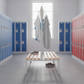 Powder Coated Steel Double-sided Island Seating for Schools & Gyms