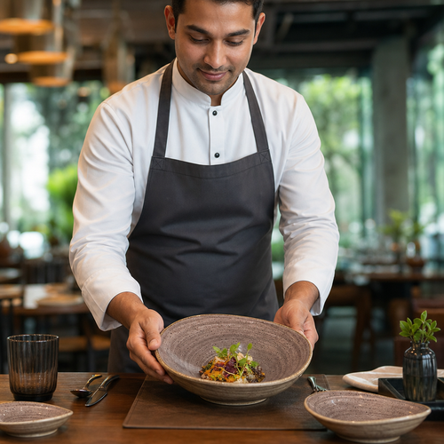 Bowls Brown Vitrified Ceramic for Hospitality (Pack of 12)