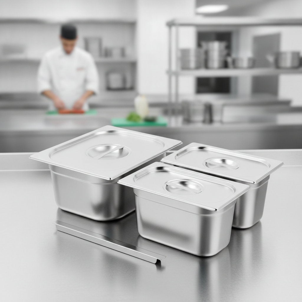 Stainless Steel Gastronorm Tray Set 17L for Food Storage (Pack of 3)