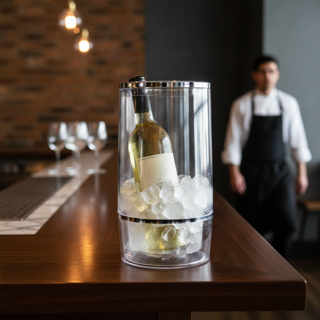 Plastic Wine Cooler Clear 234mm for Smaller Venues