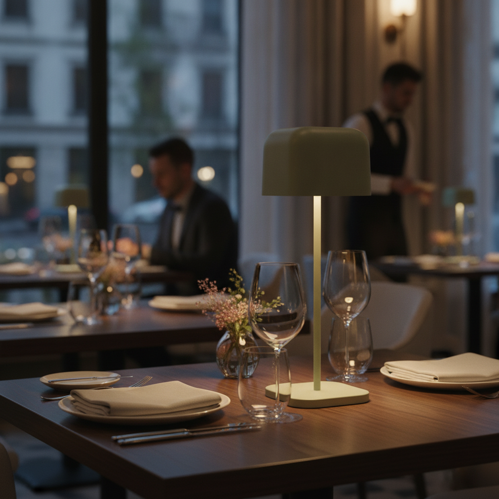 Aluminium Cordless Table Lamp 300mm for Indoor & Outdoor Use