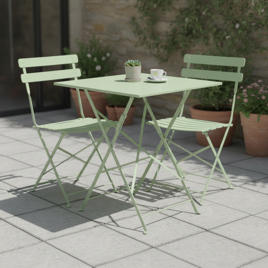 Powder Coated Steel Square Table 600mm for Indoor & Outdoor Use