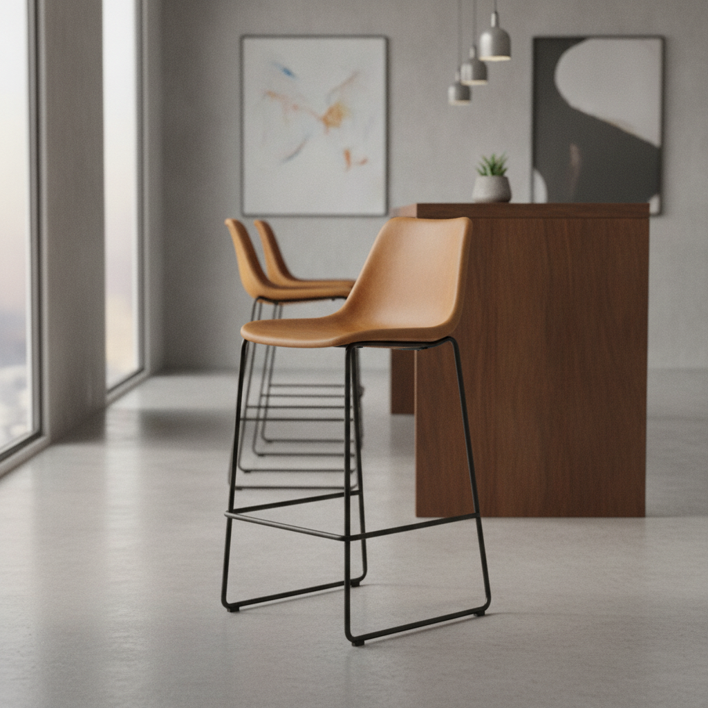 Powder Coated Steel Camel High Stool 1060x565mm for Dining Areas