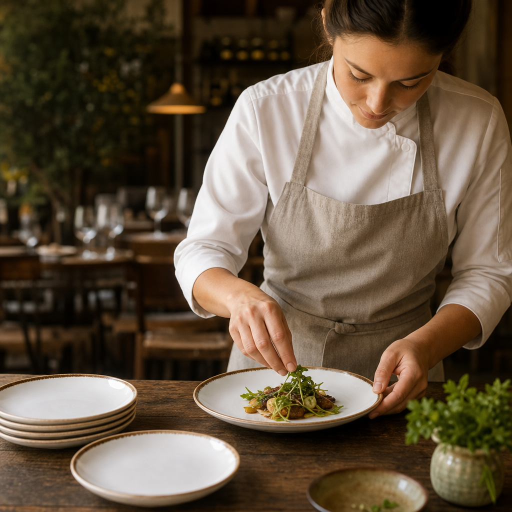 Handcrafted Coupe Plates 165mm Natural Porcelain for Farm-to-Table Dining (Pack of 12)