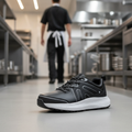 Recycled Microfibre Black Soft Toe Trainers for Work Environments