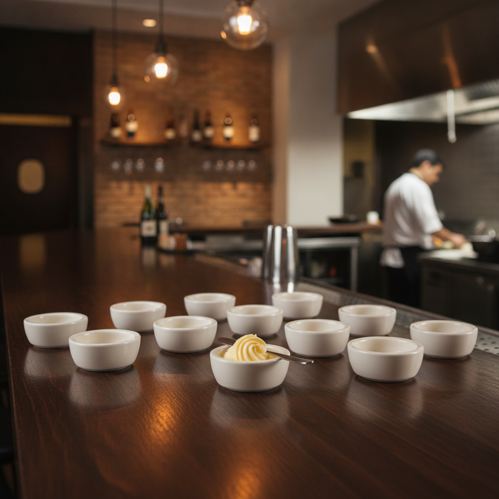 Stoneware Ivory Butter Dish 56mm for Cafés & Restaurants (Pack of 12)