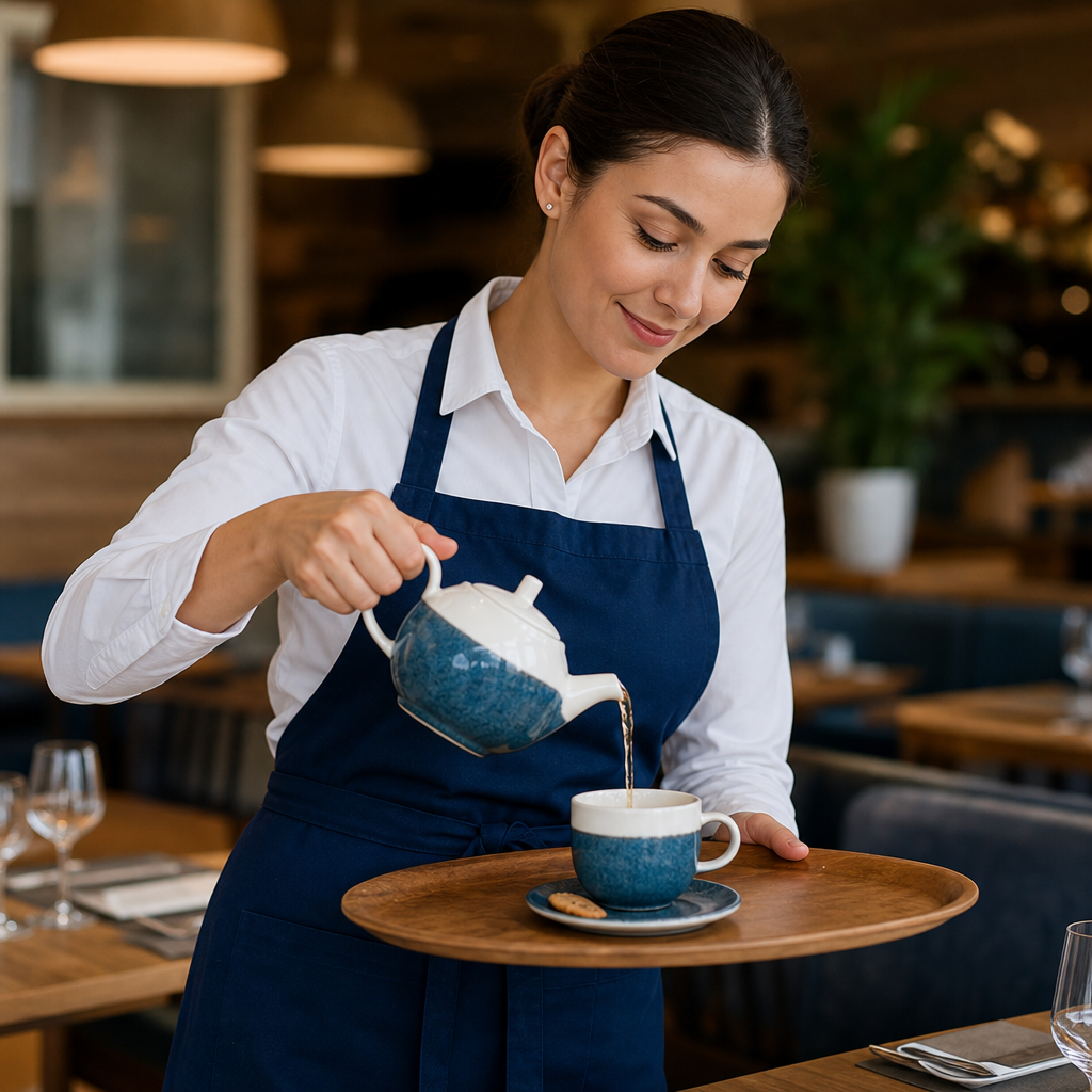 Sapphire Blue Super Vitrified Ceramic Teapots 430ml for Cafés (Pack of 4)