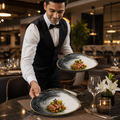 Bowls 235mm Black Vitrified Ceramic for Dining (Pack of 12)