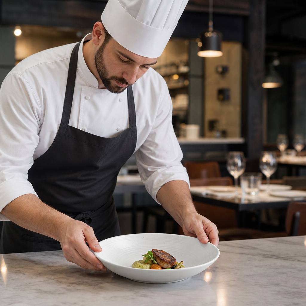 Deep Plates 243mm Vitrified Stoneware for Culinary Presentations (Pack of 6)