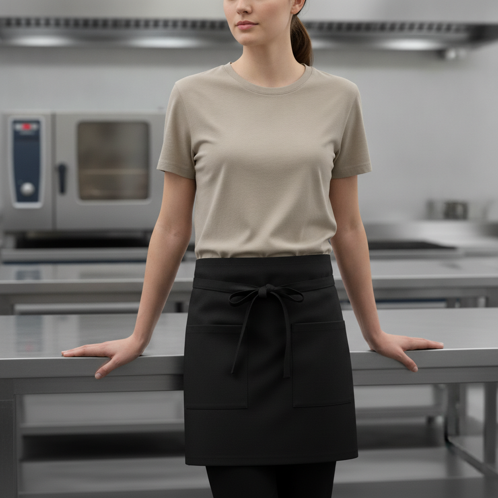 Cotton Canvas Waist Apron Black for Busy Staff