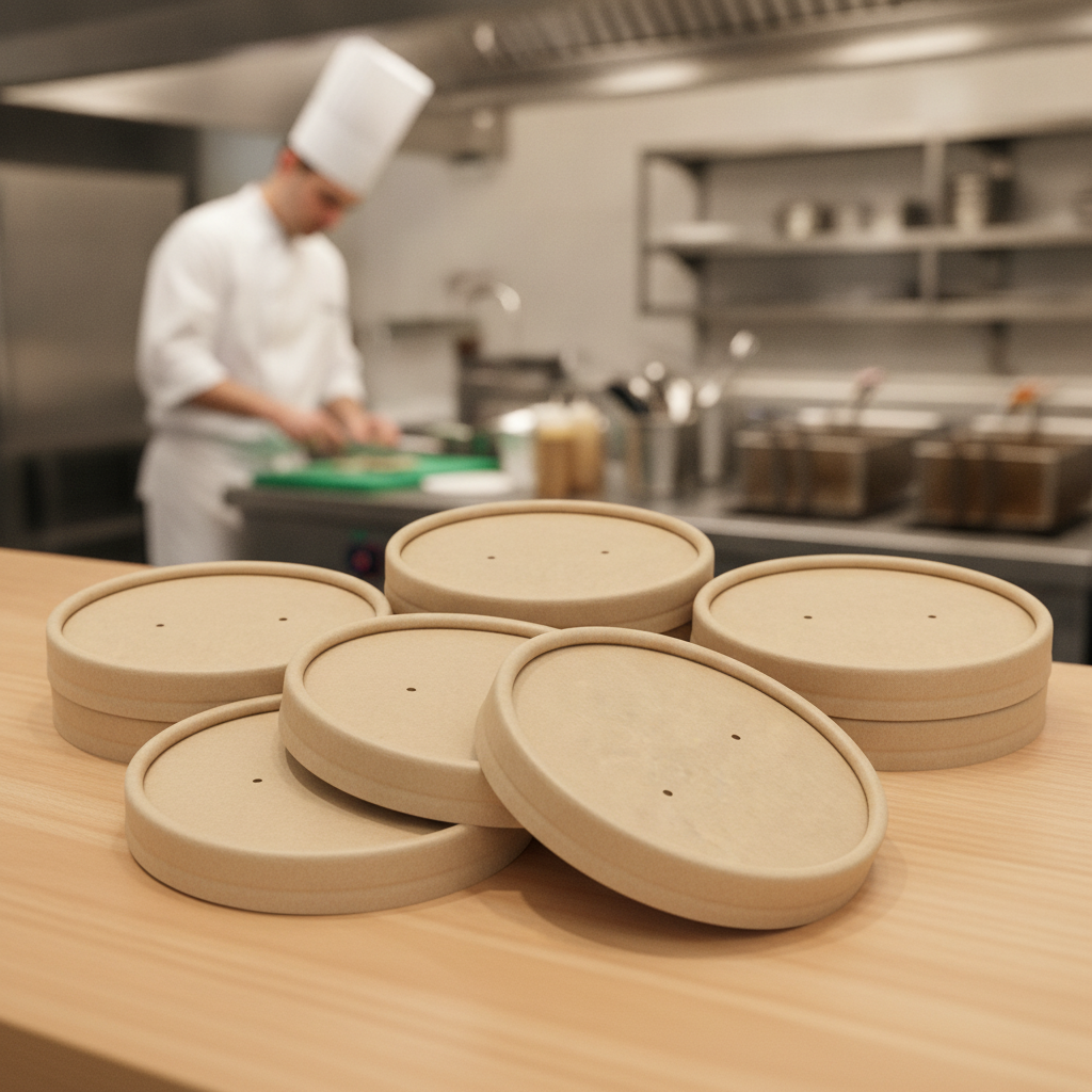 Paper Soup Cup Lids Kraft for Safe Food Storage (Pack of 500)