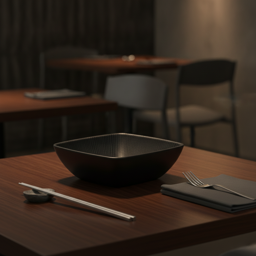 Melamine Black Bowl 165mm for Stylish Dining