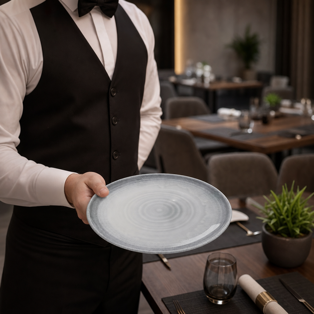 Organic Coupe Plates Finest Vitrified 275mm Ceramic for Dining (Pack of 12)