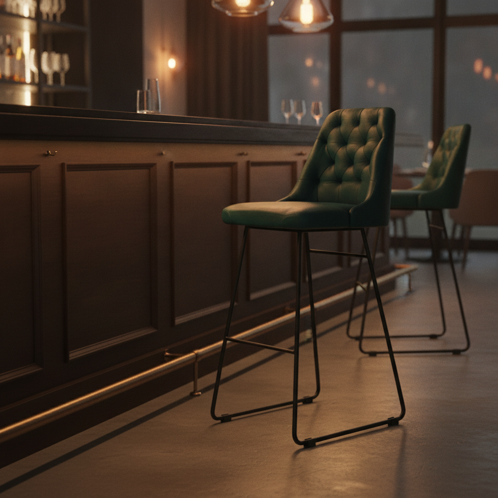 Steel Frame Upholstered Bar Stool 750mm for High-End Venues