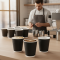 Cardboard Ripple Wall Coffee Cups 227ml for Takeaway Beverages (Pack of 500)