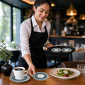 Saucers 118mm Black Vitrified Ceramic for Dining (Pack of 12)