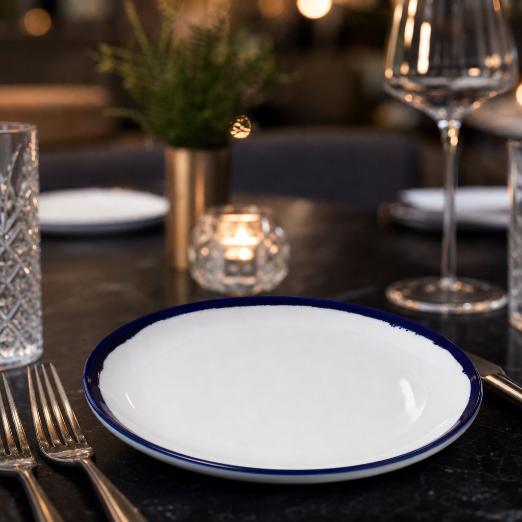 Hand-Finished Coupe Plates 165mm Porcelain for Modern Dining (Pack of 12)