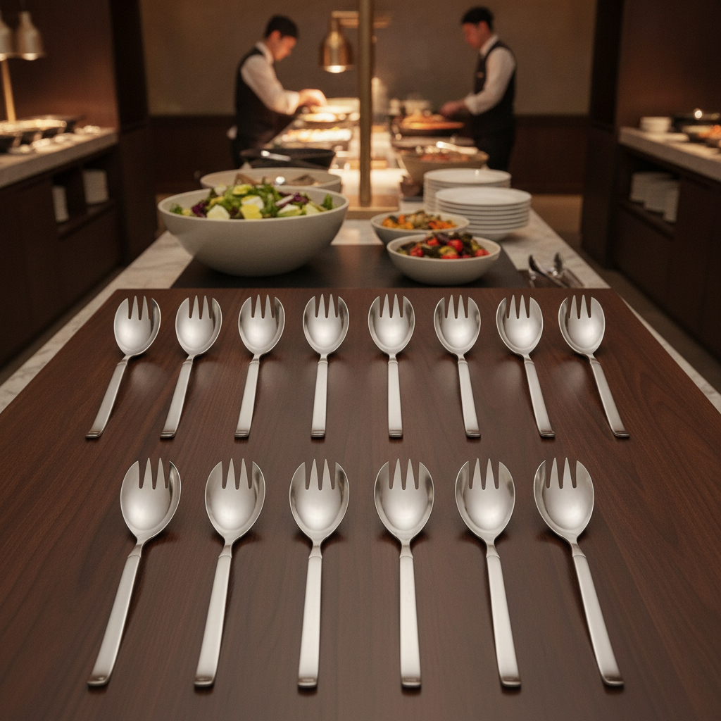 18/10 Stainless Steel Large Salad Serving Forks for Buffet Settings (Pack of 12)