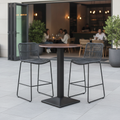 Walnut Round Poseur Table 600mm for Indoor & Outdoor Dining