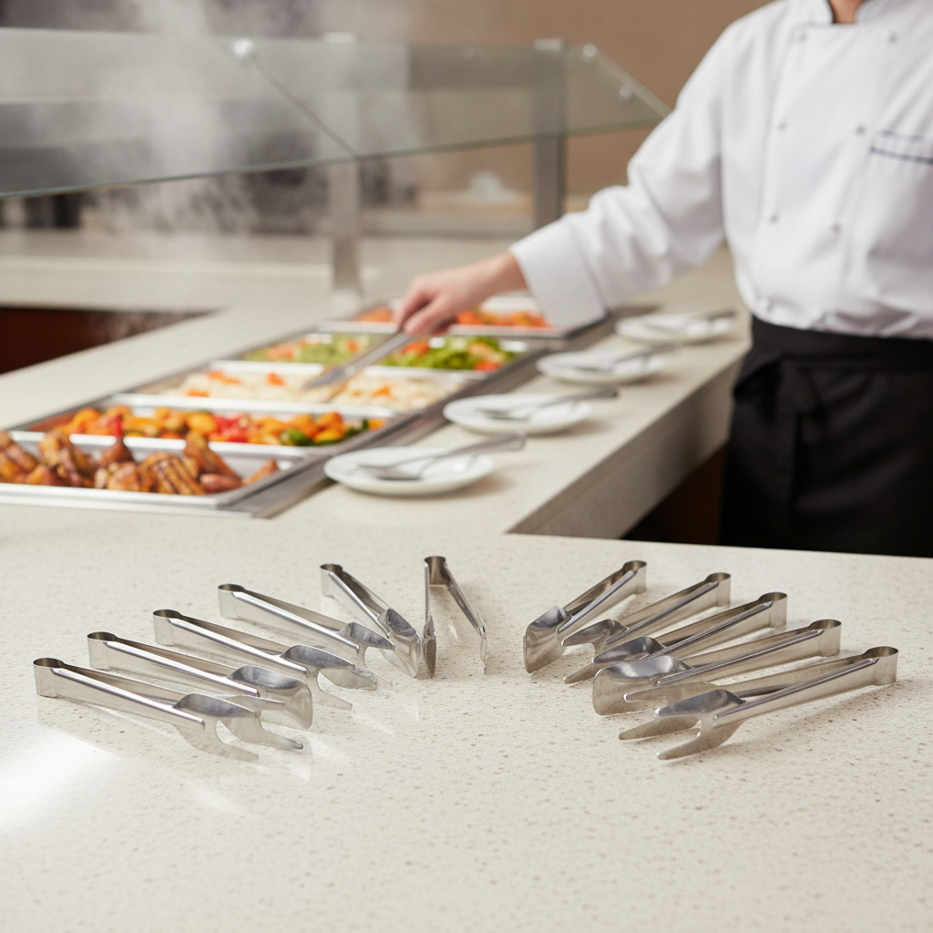 Stainless Steel Serving Tongs 240mm for Buffet Presentation (Pack of 10)