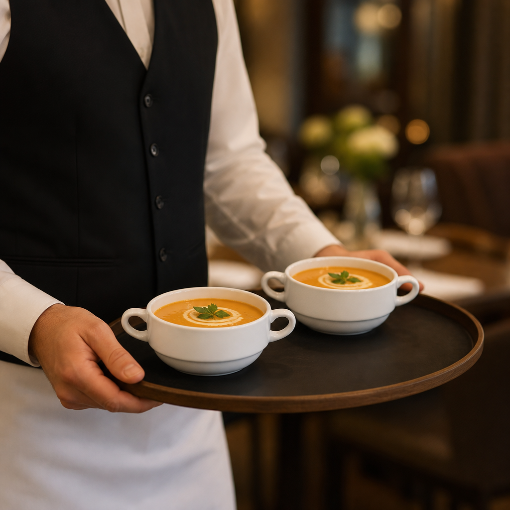 Fine China Handled Soup Bowls 284ml for Elegant Dining