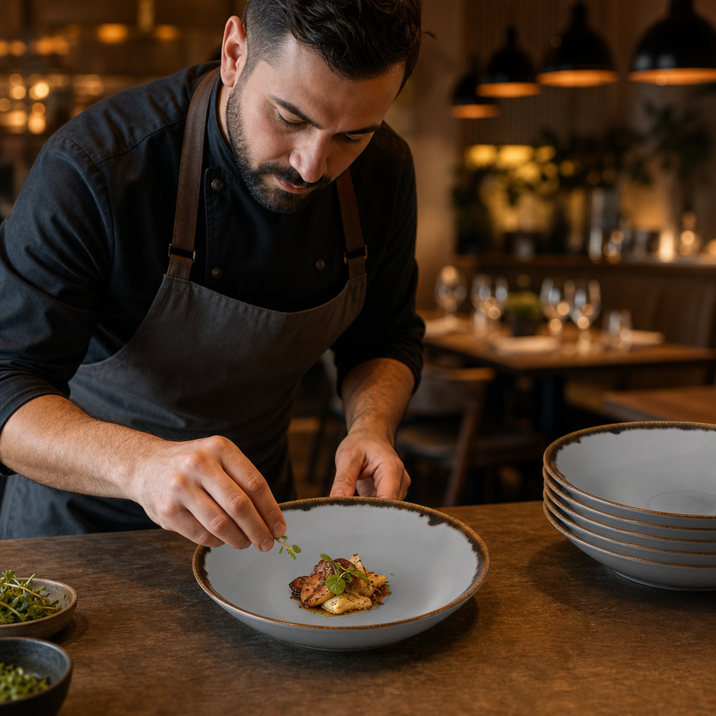 Deep Coupe Plates 281mm Grey Porcelain for Restaurants & Cafés (Pack of 12)