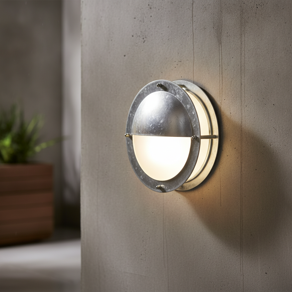 Galvanised Steel Wall Light for Outdoor Use