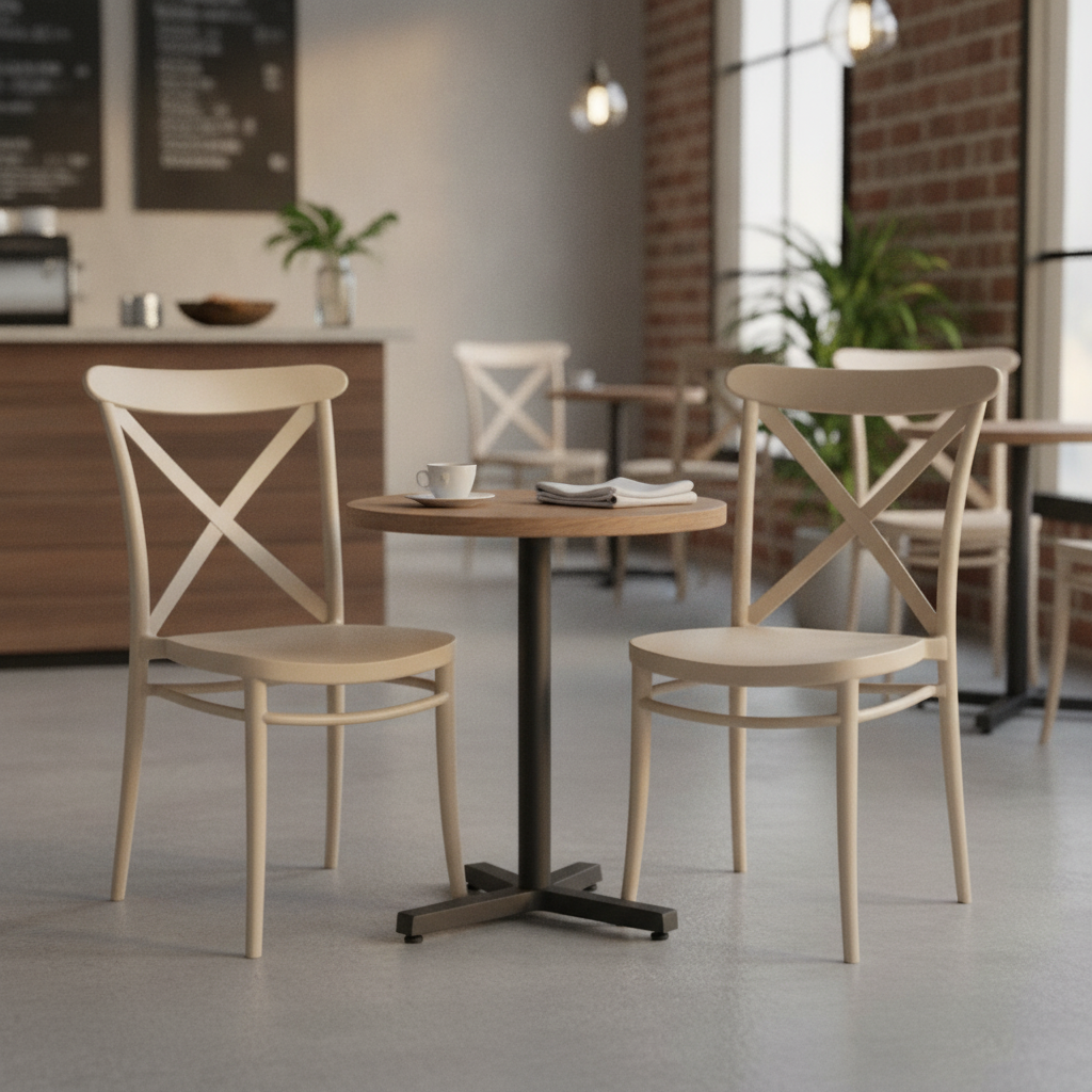 Polypropylene Cross Side Chairs 870mm for Hospitality & Workspaces (Pack of 2)