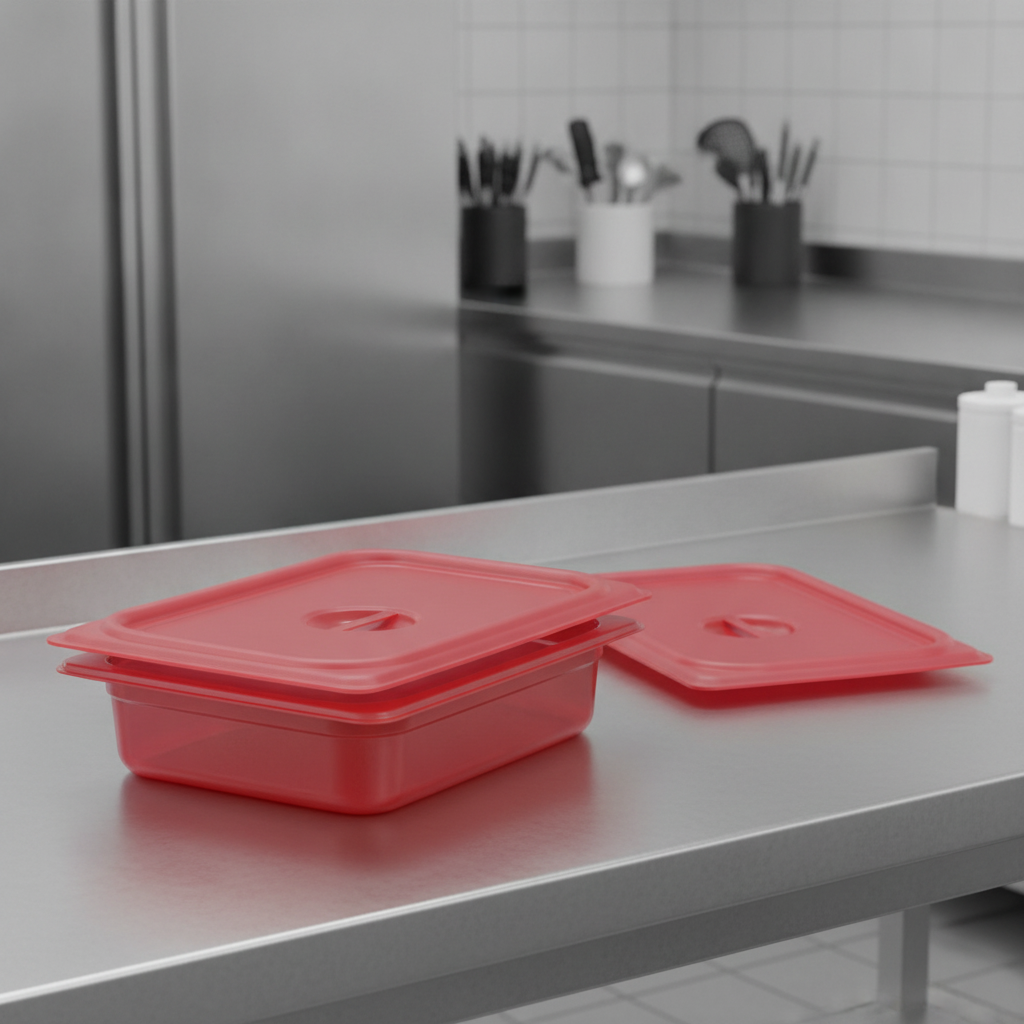 Polypropylene Seal Lid Red 1/4 GN for Food Safety & Organisation