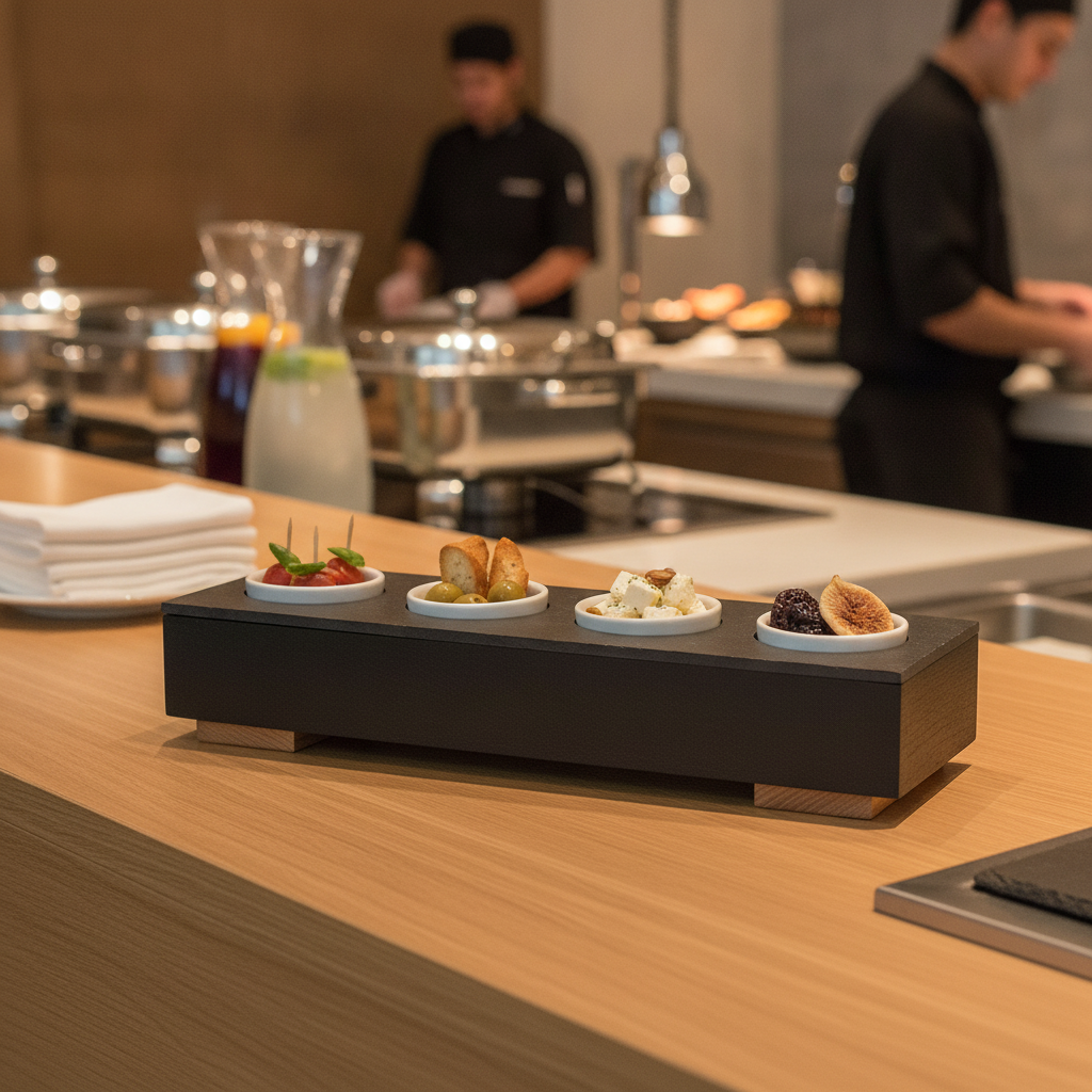 Natural Slate Tray GN 2/4 530x162mm for Buffet Displays