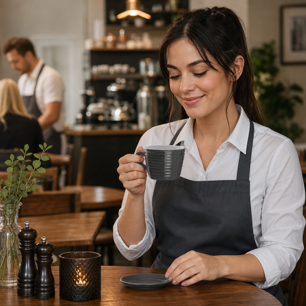Mugs 230ml Charcoal Stoneware for Cafés & Restaurants (Pack of 6)