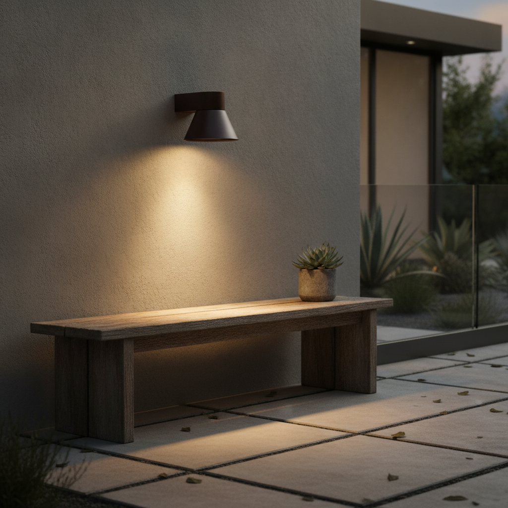 Aluminium Outdoor Wall Light with Conical Shade for Patios