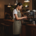 Cotton Canvas Bib Apron Khaki for Artisan Cafés & Breweries