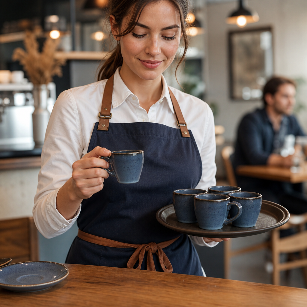 Vitrified China Espresso Cups 85ml in Blue for Coffee Lovers (Pack of 12)