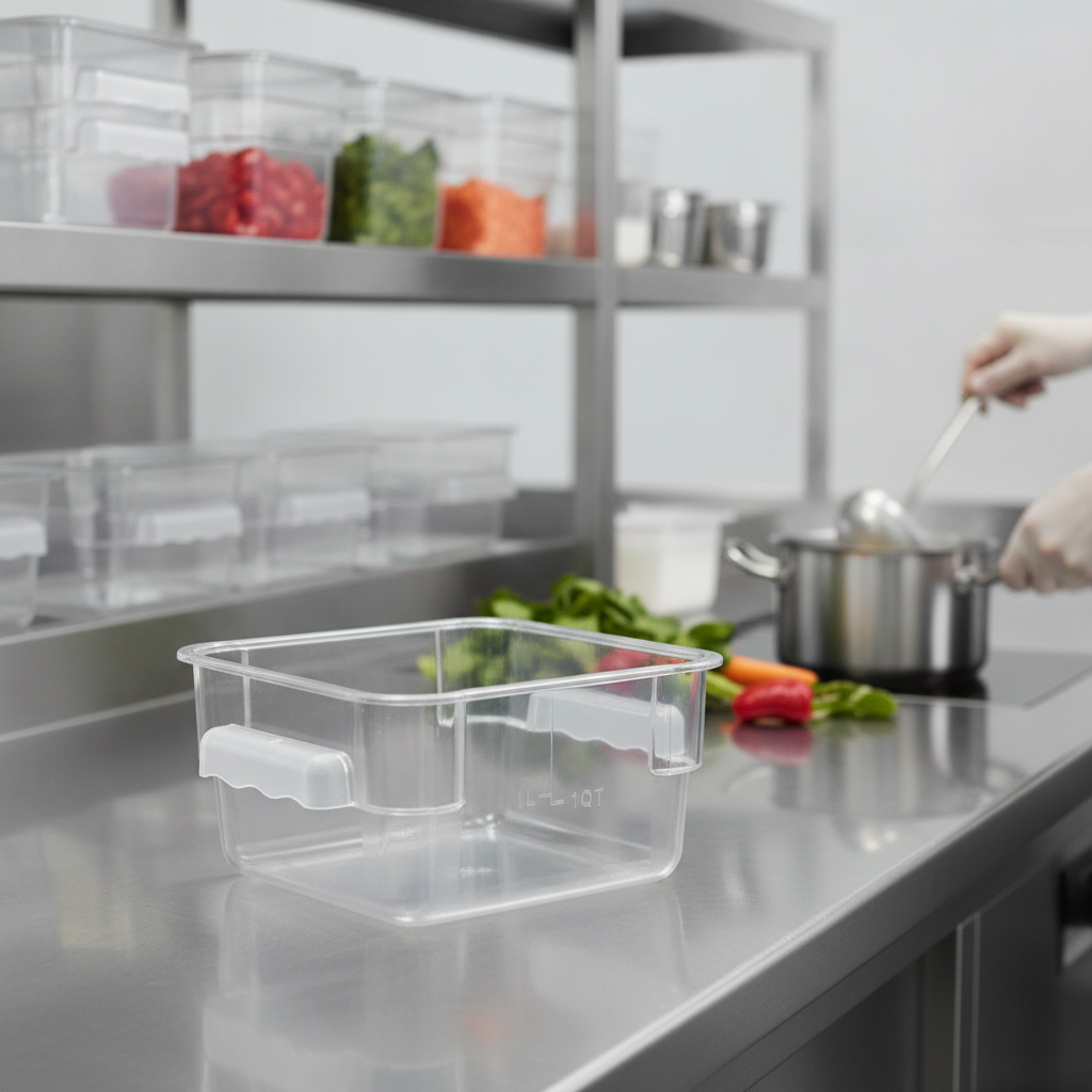 Polycarbonate Square Storage Container 1.5L for Professional Kitchens