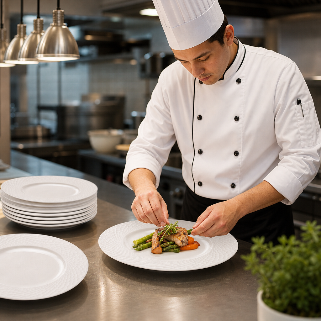 Alumina Rim Plates 300mm Vitrified Ceramic for Hospitality (Pack of 12)