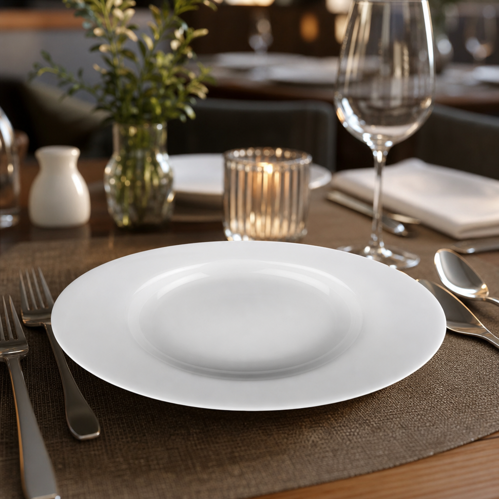 Classic White Porcelain Soup Plates 235mm for Dining & Entertaining