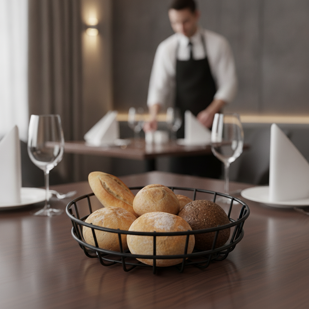 Stainless Steel Round Bread Basket 203mm for Restaurant Service