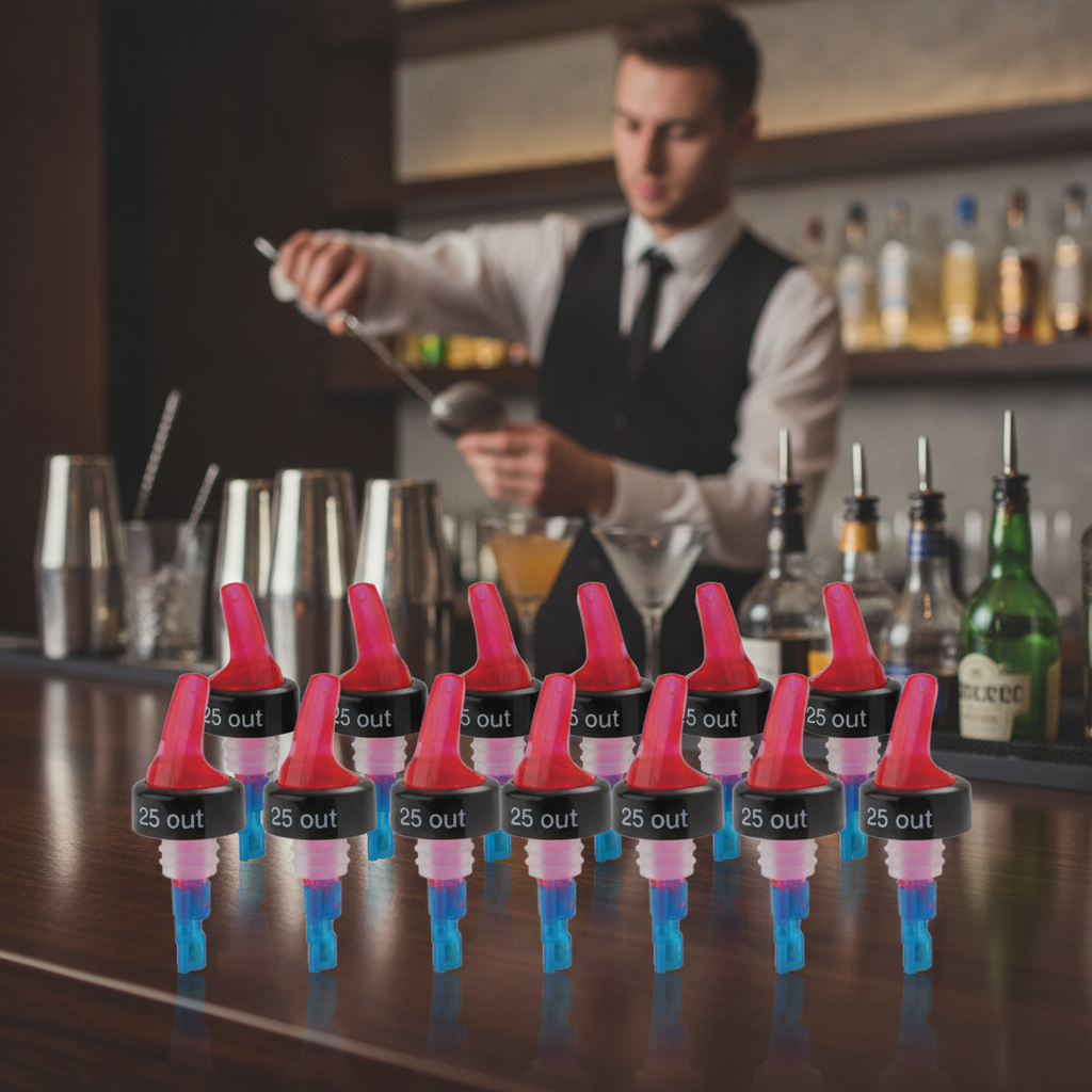 Plastic Quick Shot 3-Ball Pourer 25ml for Cocktails (Pack of 12)