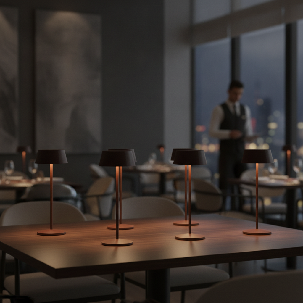 Aluminium Cordless Table Lamp 300mm for Indoor & Outdoor Use (Pack of 6)