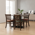 Rubber Wood Dining Table with 4 Chairs 750mm for Modern Homes
