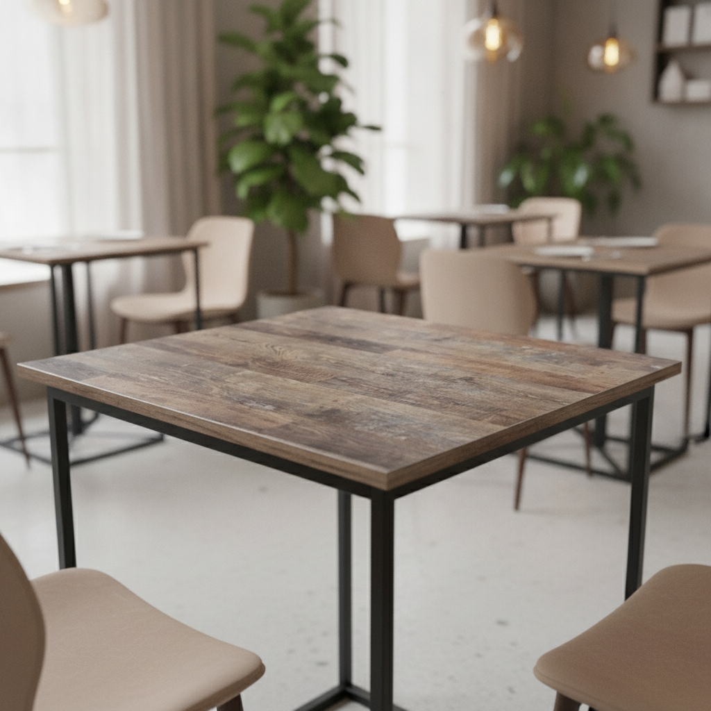 High Density Woodchip Rectangular Table Top 1100x700mm for Indoor Dining