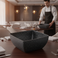 Cast Aluminium Black Bowl 3.8L for Modern Table Settings