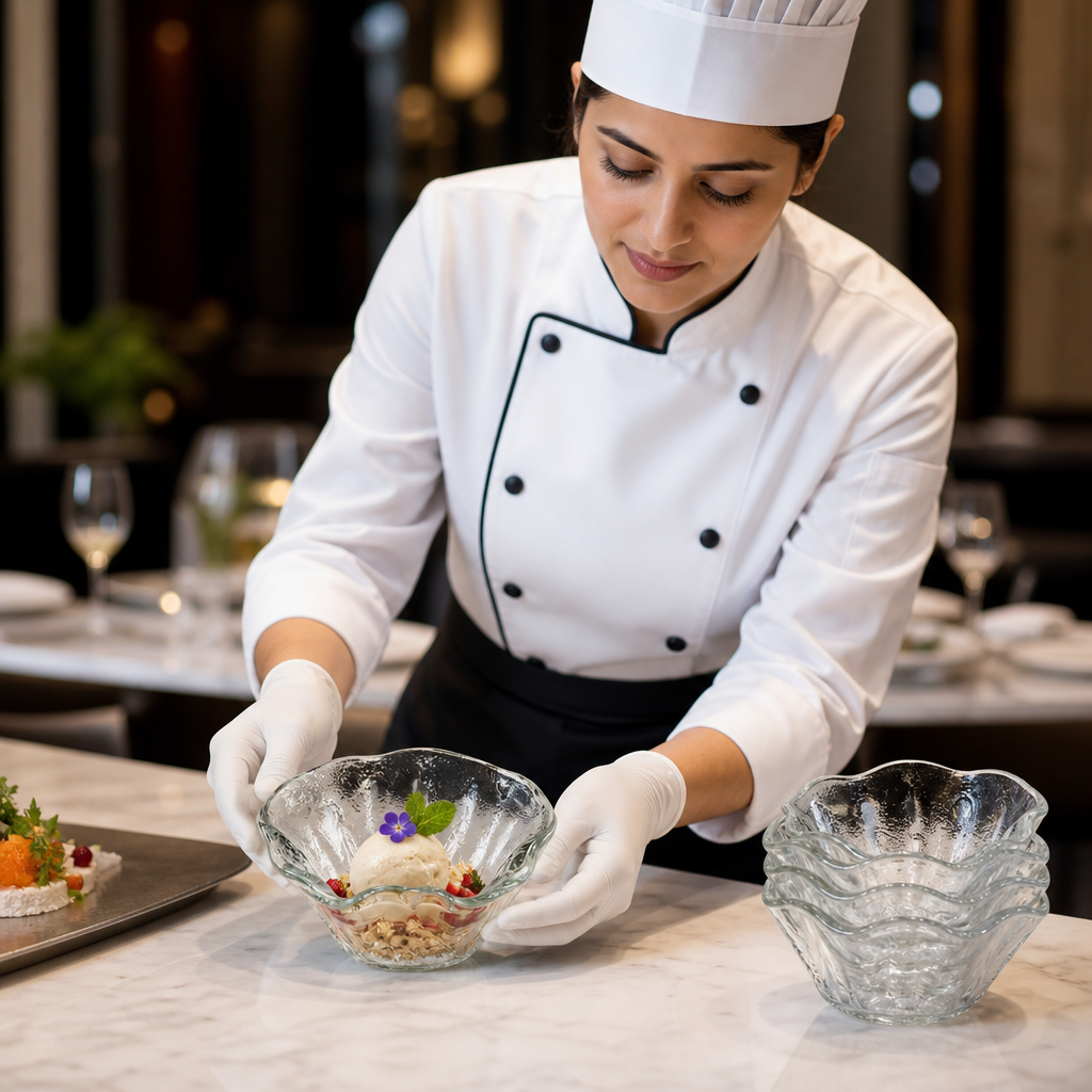Venus Bowl 100mm Clear Glass for Upscale Dining (Pack of 12)