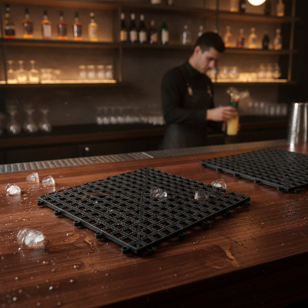 Plastic Black Bar Shelf Tile 345x345mm for Efficient Service